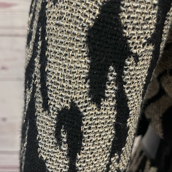 CLEO Tunic Sweater Gold & Black Knit Leopard Animal Pattern Assymmetrical Large - Picture 9 of 11